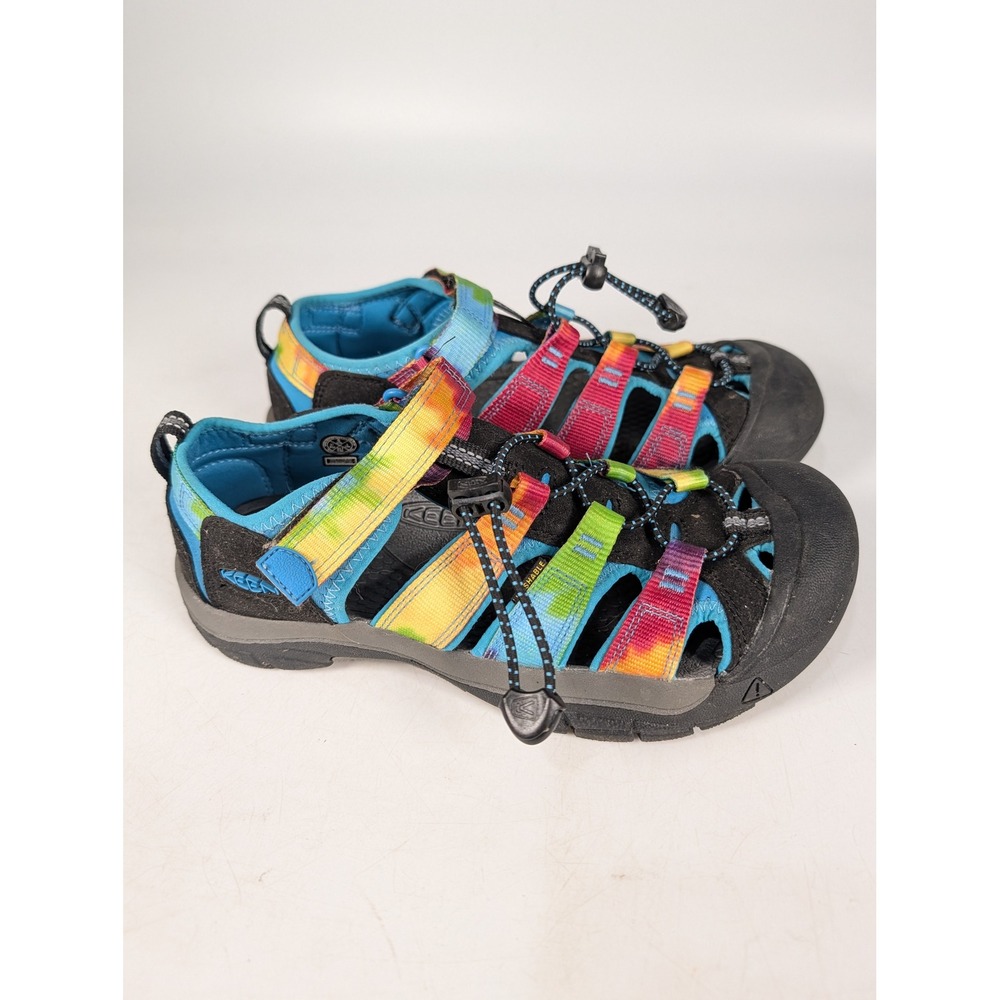 Keen Newport H2 Kids Size 5 Rainbow Tie Dye Water Sandals 1018441 Black Blue